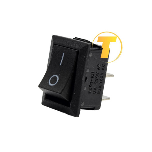 کلید راکری چهارگوش مشکی کوچک مدل KCD1 با ظرفیت 6 آمپر 250 ولت