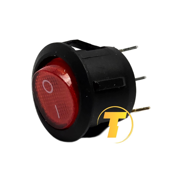 نمای پشت کلید راکر گرد KCD1 با ترمینالهای اتصال