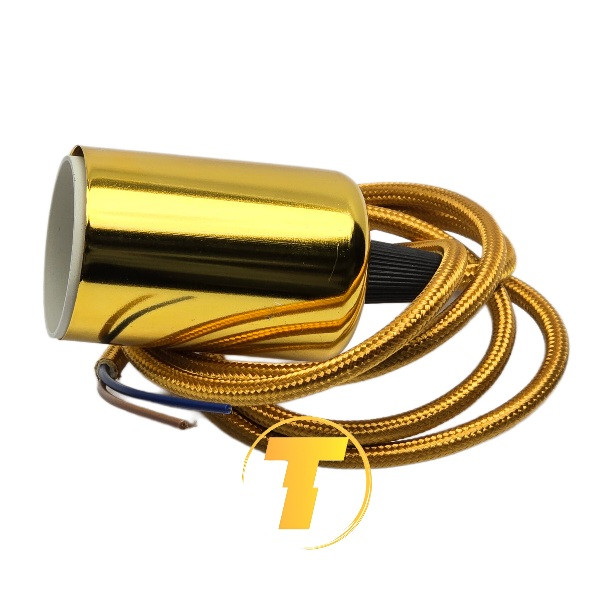 سرپیچ لامپ مدل E2007 رنگ طلایی با بدنه فلزی مقاوم