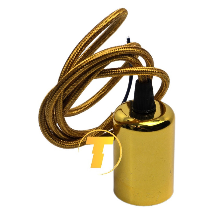 سرپیچ ادیسونی E2007 فلزی رنگ رزگلد براق مناسب لوستر و چراغ دکوراتیو