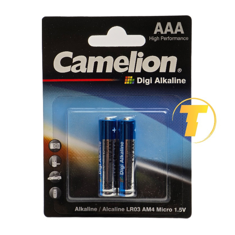 باتری نیم قلمی کملیون Digi Alkaline مدل LR03-BP2DG بسته دو عددی