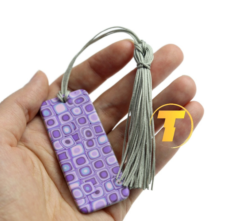 بوک مارک مربعی رترو بنفش مناسب کتاب و دفتر