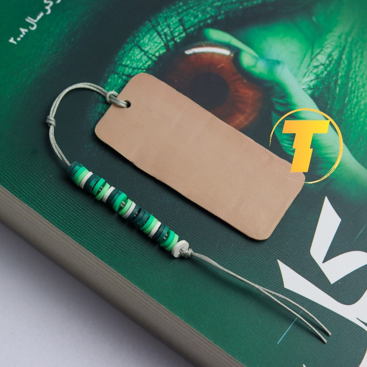 نشانگر کتاب فیمو با طرح مربعهای رترو سبز