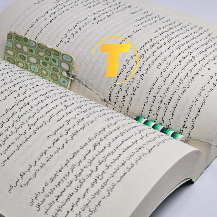 نشانگر کتاب دست ساز طرح هندسی مربع سبز