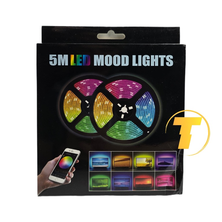 ریسه استریپ لایت بلوتوثی ۵ متری XTRIKE ME مدل HT-5050 B5 با قابلیت تغییر رنگ و حساس به صدا، مناسب نورپردازی اتاق و میز گیمینگ.