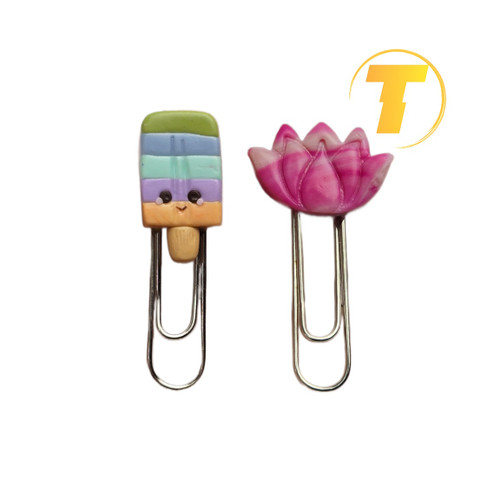 بوک مارک دستساز طرح بستنی از خمیر پلیمری