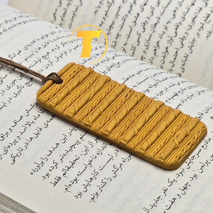 بوک مارک خلاقانه با طراحی بافتنی از خمیر پلیمری