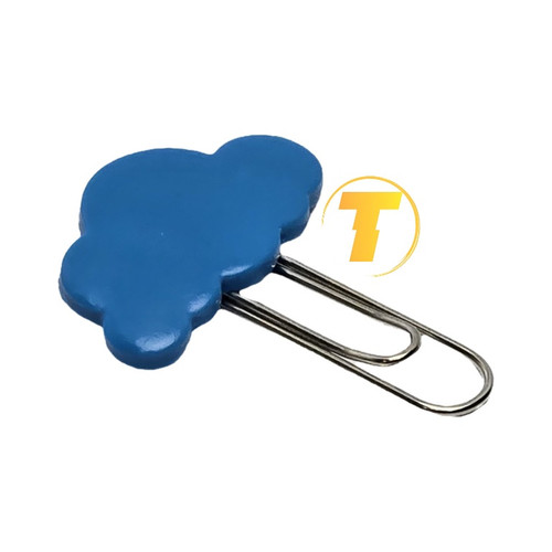 نشانگر کتاب طرح ابر آبی دست ساز از خمیر پلیمری