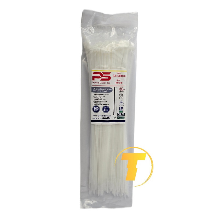 بست کمربندی سفید ۳۰ سانتیمتری سایز 3.6×300 میلیمتر