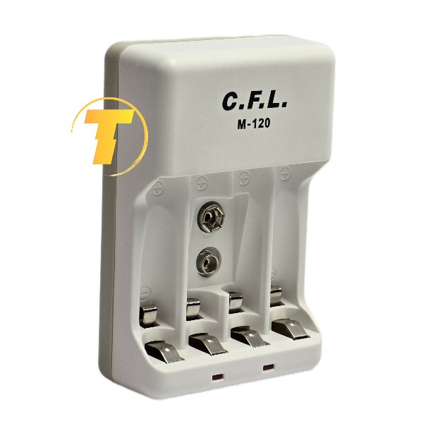 نمای جانبی شارژر C.L.F M‑120 با دو جایگاه باتری