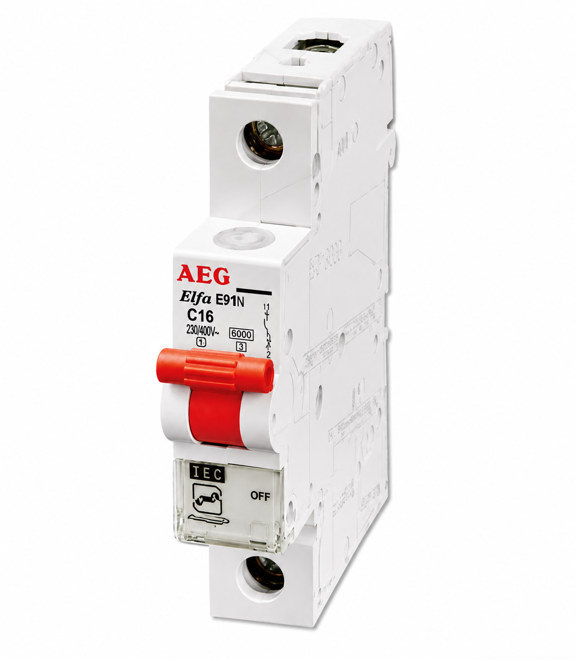 کلید فیوز مینیاتوری تکفاز تیپ C قدرت قطع 6kA برند AEG