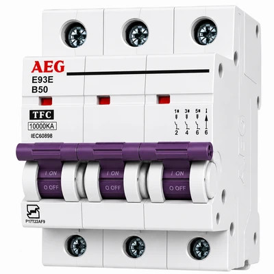 کلید مینیاتوری سه فاز AEG با قدرت قطع 10kA