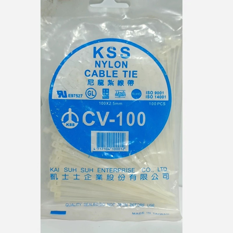 بست کمربندی KSS سایز 100×2.5 میلیمتر بسته 100 عددی