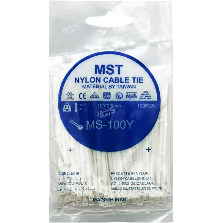 بست کمربندی MST سایز 100×2.5 میلیمتر بسته 100 عددی