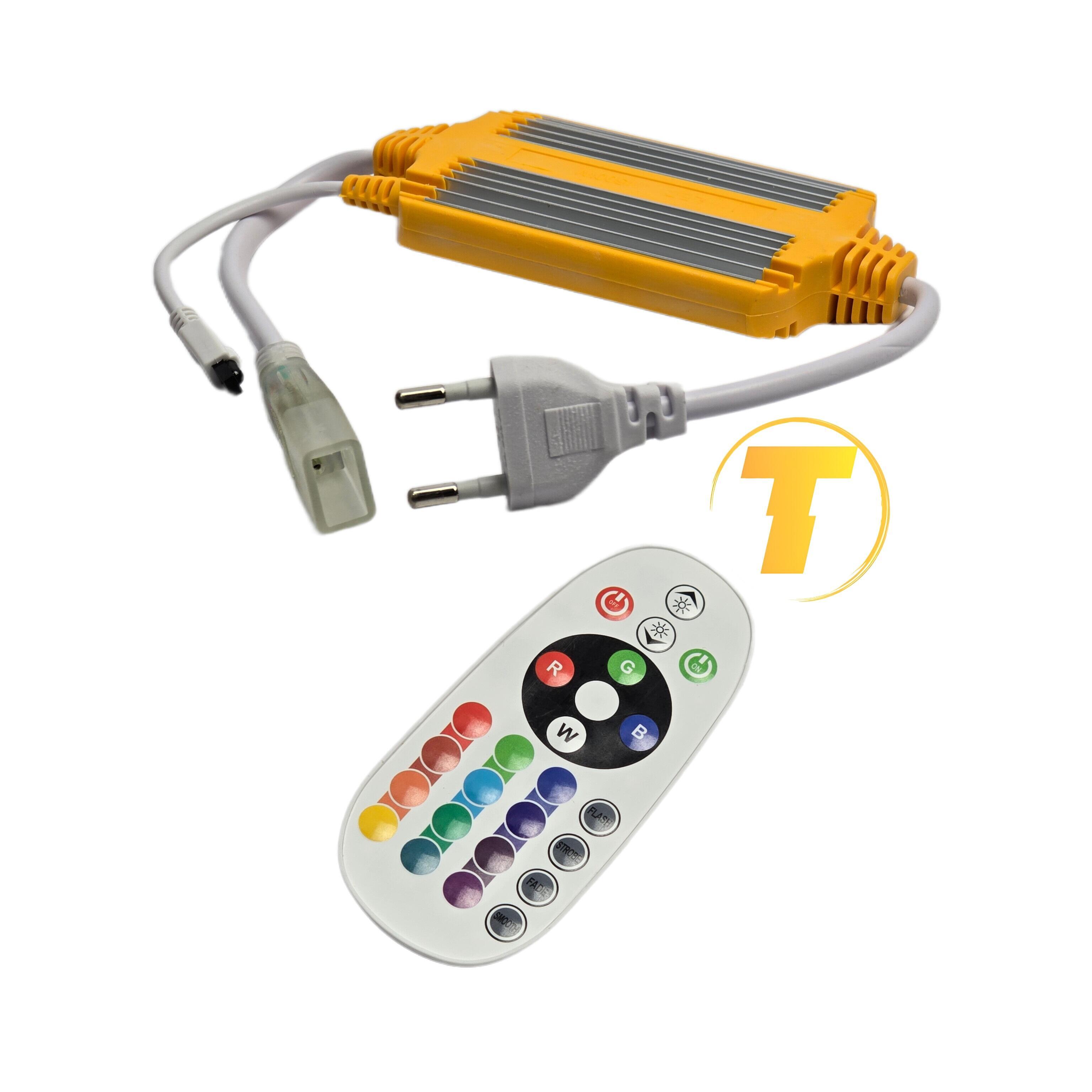 ریموت کنترل ریسه RGB با برد عملکرد 5 متر و حداکثر توان 1500 وات