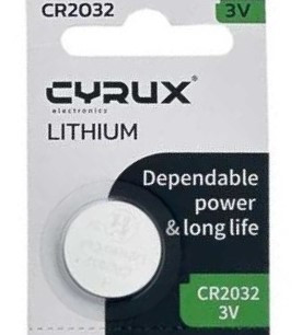 باتری سکهای لیتیومی CYRUX مدل CR2025 با بستهبندی اصلی
